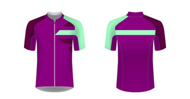 Spor giyim tasarımları süblimasyon baskı için şablon. Bisiklet, koşu Yarışması, triatlon için tek tip boş maraton ve yarış oyunları. Vektör mockup.