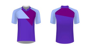 Spor giyim tasarımları süblimasyon baskı için şablon. Bisiklet, koşu Yarışması, triatlon için tek tip boş maraton ve yarış oyunları. Vektör mockup.