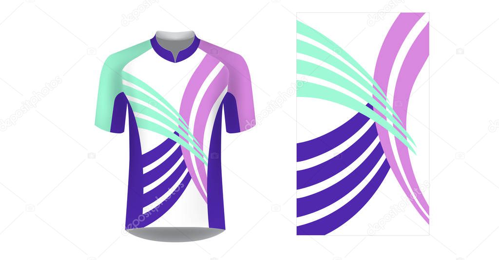 Design for sublimation print. Jersey for cycling sport. Sportswear for cycling tour. Team or club uniform. Jersey for cycling, riding. Sportswear concept, templates.