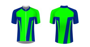 Spor giyim şablonları. Süblimasyon baskı tasarımları. Triatlon, Bisiklet, ülke, koşmak, maraton, yarış için tek tip boş. Vektör mocup. Takım veya üniforma kavramı. Tur kiti tasarım Bisiklete binme.
