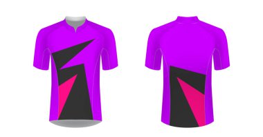 Spor giyim şablonları. Süblimasyon baskı tasarımları. Triatlon, Bisiklet, ülke, koşmak, maraton, yarış için tek tip boş. Vektör mocup. Takım veya üniforma kavramı. Tur kiti tasarım Bisiklete binme.
