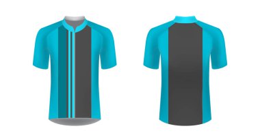 Spor giyim şablonları. Süblimasyon baskı tasarımları. Triatlon, Bisiklet, ülke, koşmak, maraton, yarış için tek tip boş. Vektör mocup. Takım veya üniforma kavramı. Tur kiti tasarım Bisiklete binme.