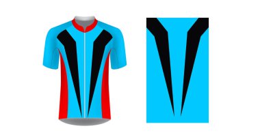 Spor giyim şablonları. Süblimasyon baskı tasarımları. Triatlon, Bisiklet, ülke, koşmak, maraton, yarış için tek tip boş. Vektör mocup. Takım veya üniforma kavramı. Tur kiti tasarım Bisiklete binme.