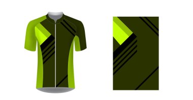 Bisiklet tur Tekdüzen şablonları. Oyun casual giyim kavramı. Üniforma için yarış, koşma, triatlon, mrathin. Futbol Spor giyim. Süblimasyon baskı için tasarım. İzole vektör mockup.
