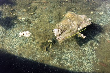 çeşmede su kirliliği. suyu kirletmeyi bırakın