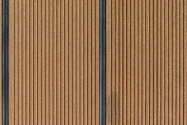 Nahaufnahme Textur Aus Gelber Holzlattenwand Mit Schwarzen Linien Holzbohlen Hintergrund — Stockfoto
