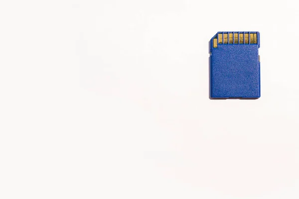 Blue Memory Card Isolated White Background Media Memory Card Isolated — Stock Photo, Image
