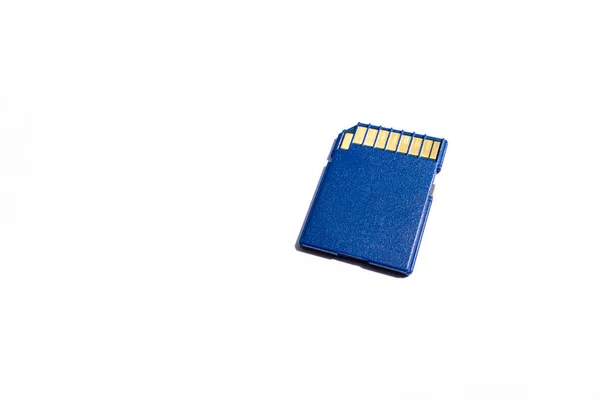 Blue Memory Card Media Content White Background Blue Memory Card — Stock Photo, Image