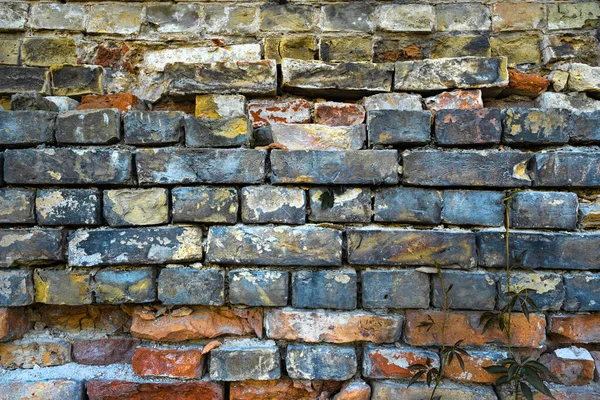 Vieux Mur Rue Pierres Bleues Oranges Jaunes — Photo