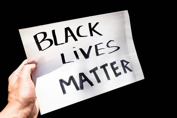 Mann Mit Einem Plakat Mit Der Aufschrift Black Lives Matter — Stockfoto