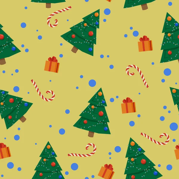 Vektör Noel Seamless modeli (sarı arka plan)