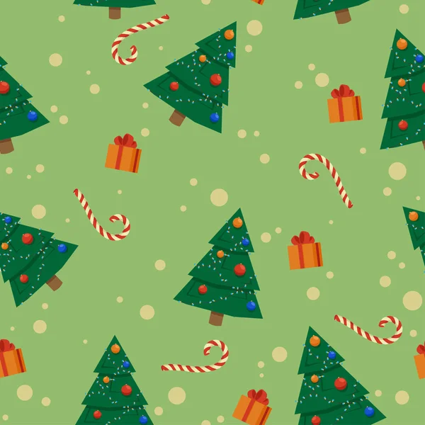 Vektör Noel Seamless modeli (yeşil renkli)