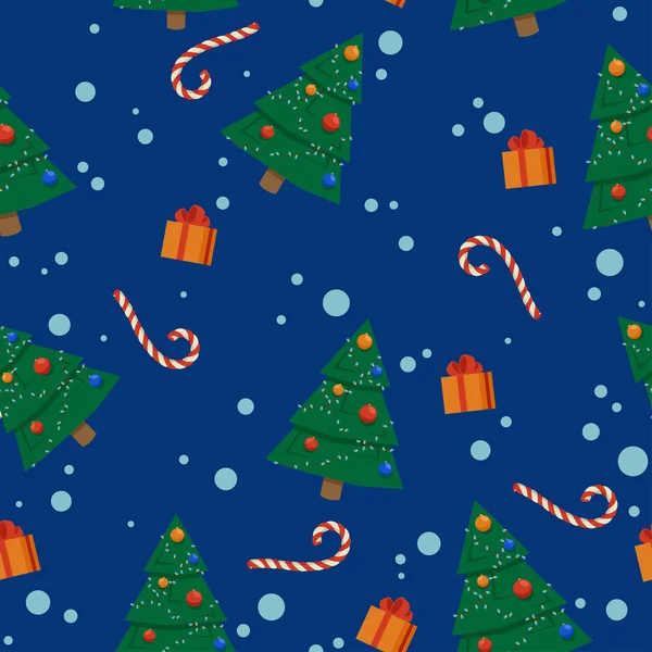 Vektör Noel Seamless modeli (mavi renkli)