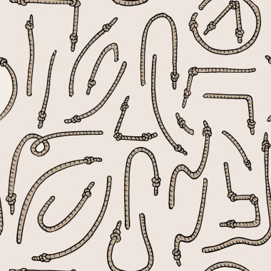 İp Seamless modeli. El çizilmiş basit ipleri vektörde yapımı