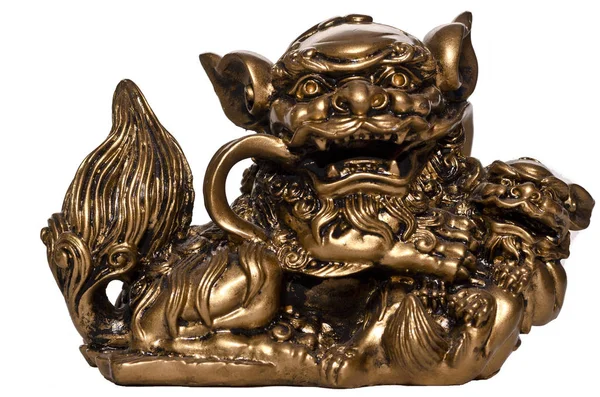 Aslan heykeli altın Çin