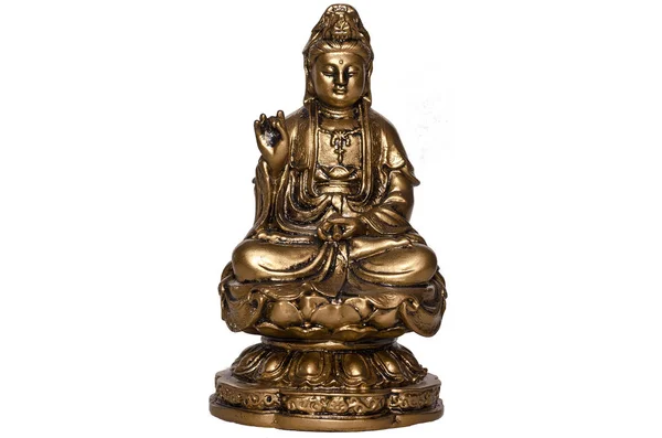 Tanrıça Lotus heykel beyaz arka plan üzerinde