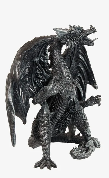 Ejderha heykeli fantezi beyaz arka plan