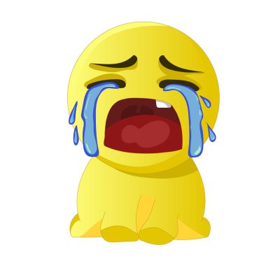 Neşeli etiket, görüntü Emoji, vektör görüntü ağlama