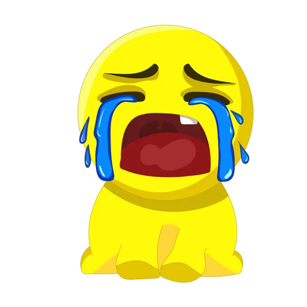 Emoji Sticker Emotion Crying — Stock Vector