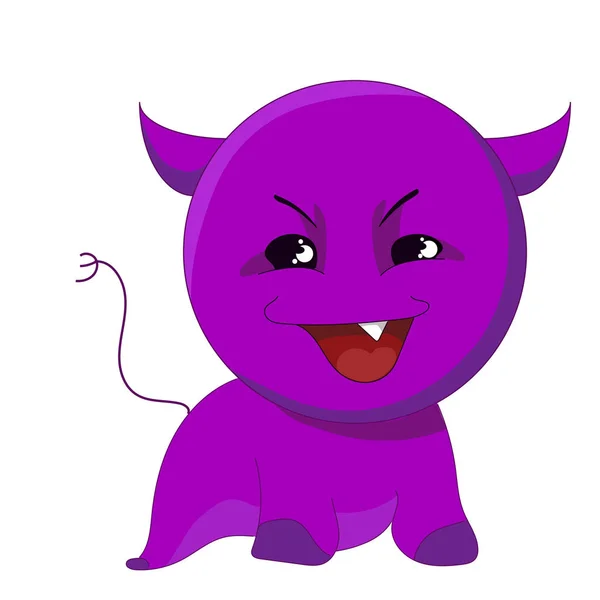 Buen Devi Impl Pegatina Emoji Emoción Del Diablo — Vector de stock