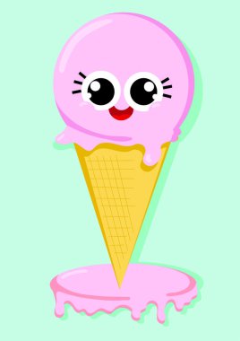 Yüzü olan eğlenceli dondurma