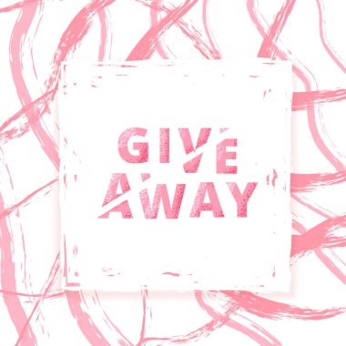 Çerçeve ile hediye kartı. Grenli yazı dilimlenmiş. Aboneleri için yarışma için şablon. Vektör çizim.