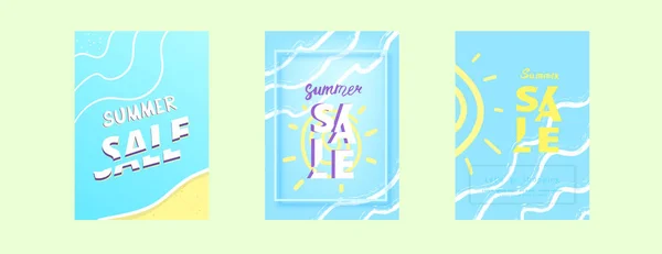 Summer Sale Carte Carrée Illustration Vectorielle — Image vectorielle