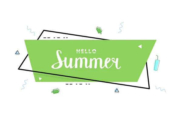 Olá Summer Banner Ilustração Vetorial —  Vetores de Stock