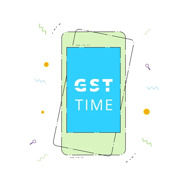 Gst Time Phone Banner Vector Illustration — Stock Vector