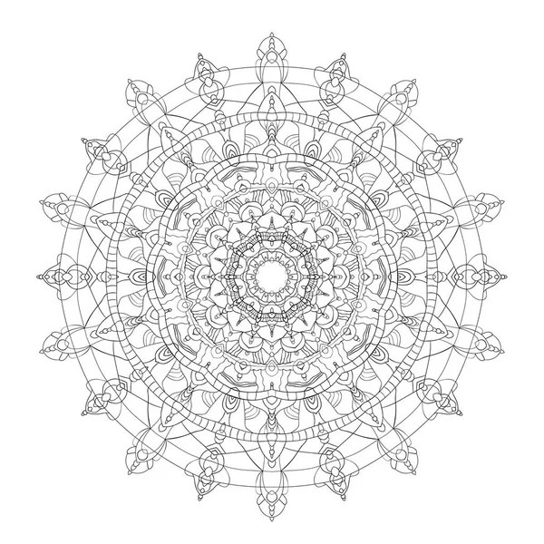 Mandala Dekorativní Prvky Kruhové Omalovánky Pro Dospělé Relaxujte Celý Pozadí — Stockový vektor
