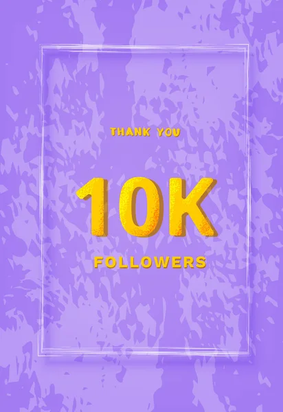 10K Followers Merci Post 10000 Abonnés Bannière Verticale Avec Cadre — Image vectorielle