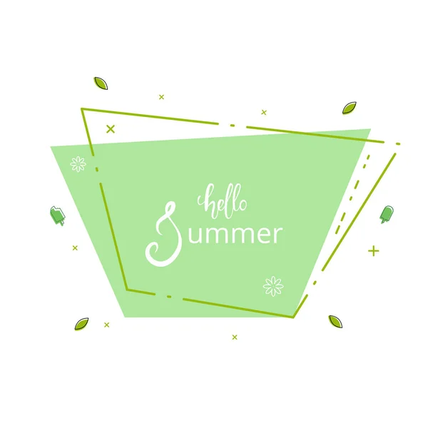 Hallo Sommer Banner Vektorillustration — Stockvektor