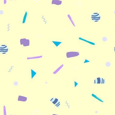 Soyut geometrik seamless modeli. Rastgele şekiller arka plan. Grafik tasarım şablonu. Vektör çizim.