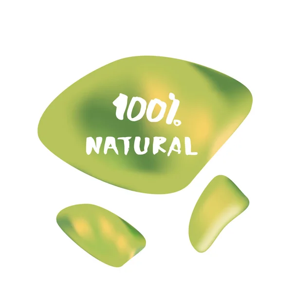 Bannière 100 Naturelle Avec Texte Des Formes Abstraites Liquides Lettrage — Image vectorielle