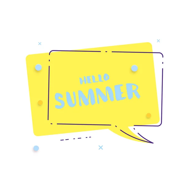 Olá Summer Banner Ilustração Vetorial —  Vetores de Stock