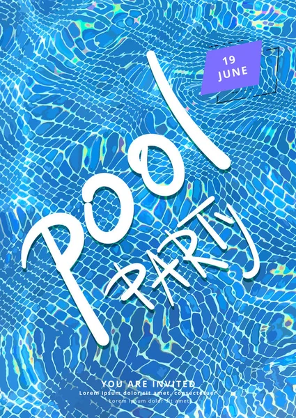 Pool Party Pionowy Ulotki Tło Woda Szablonu Projektu Wakacje Banner — Wektor stockowy