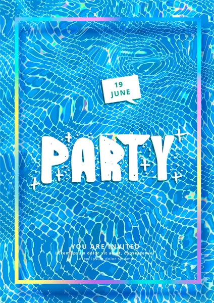 Party Vertical Flyer Foil Frame Water Background Template Holiday Design — Stock Vector