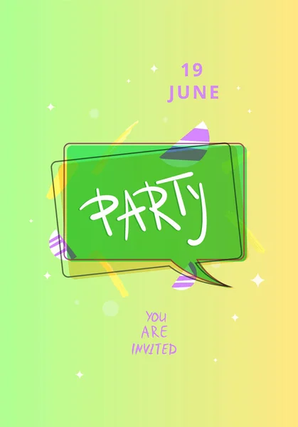 Banner Vertical Pool Party Con Burbuja Voz Formas Abstractas Aleatorias — Vector de stock