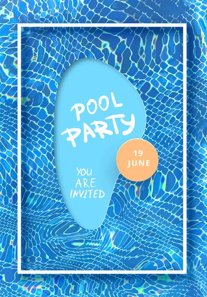Pionowy Baner Pool Party Szablonu Projektu Ulotki Wakacje Letnie Ilustracja — Wektor stockowy