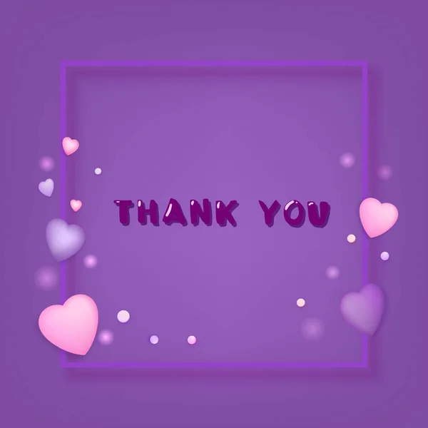 Thank You Card Frame Banner Handwritten Lettering Decoration Elements Vector — Stock Vector