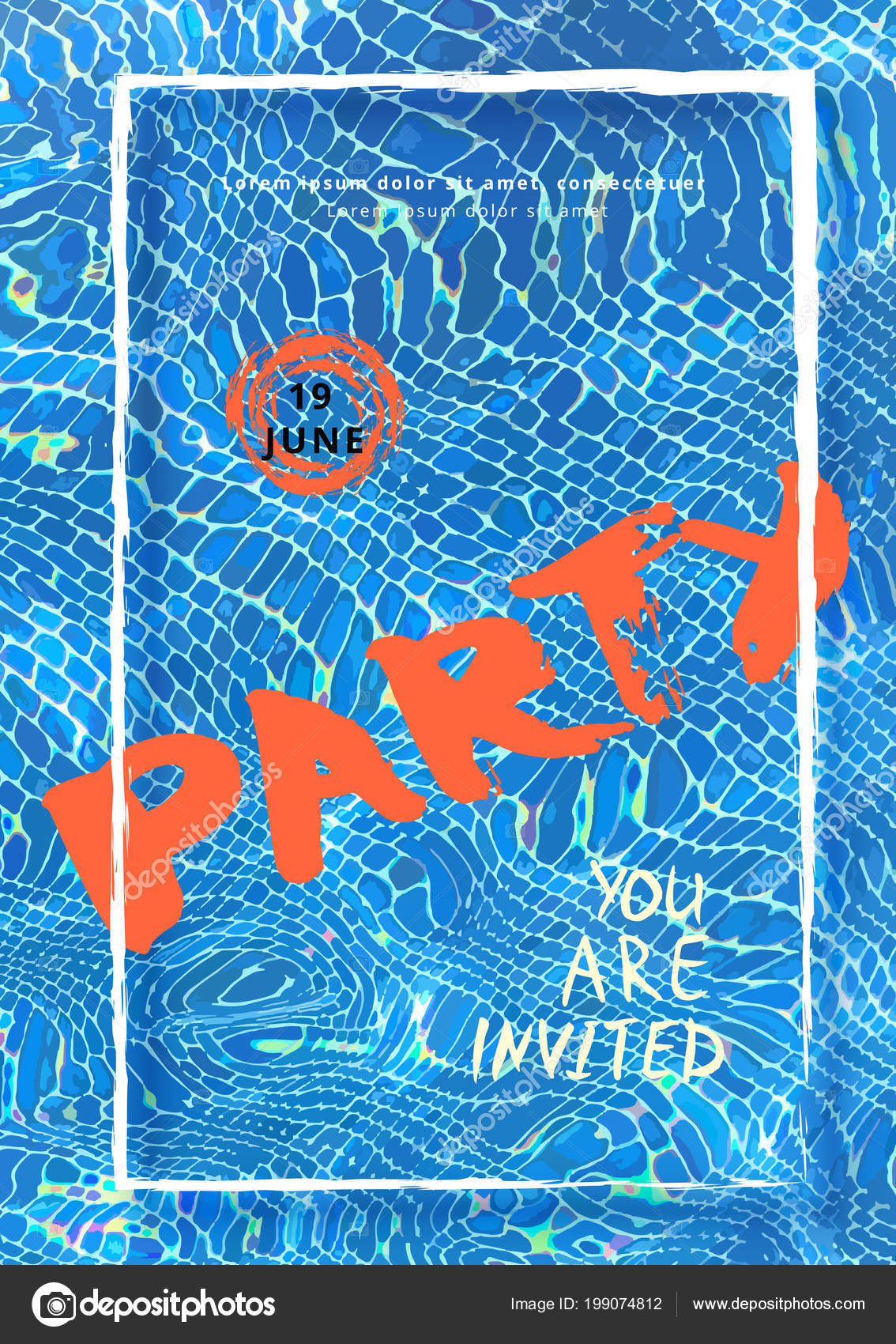 Party Vertical Flyer Water Background Template Holiday Design Banner Event Party Vertical Flyer Water Background Template Holiday Design Banner Event