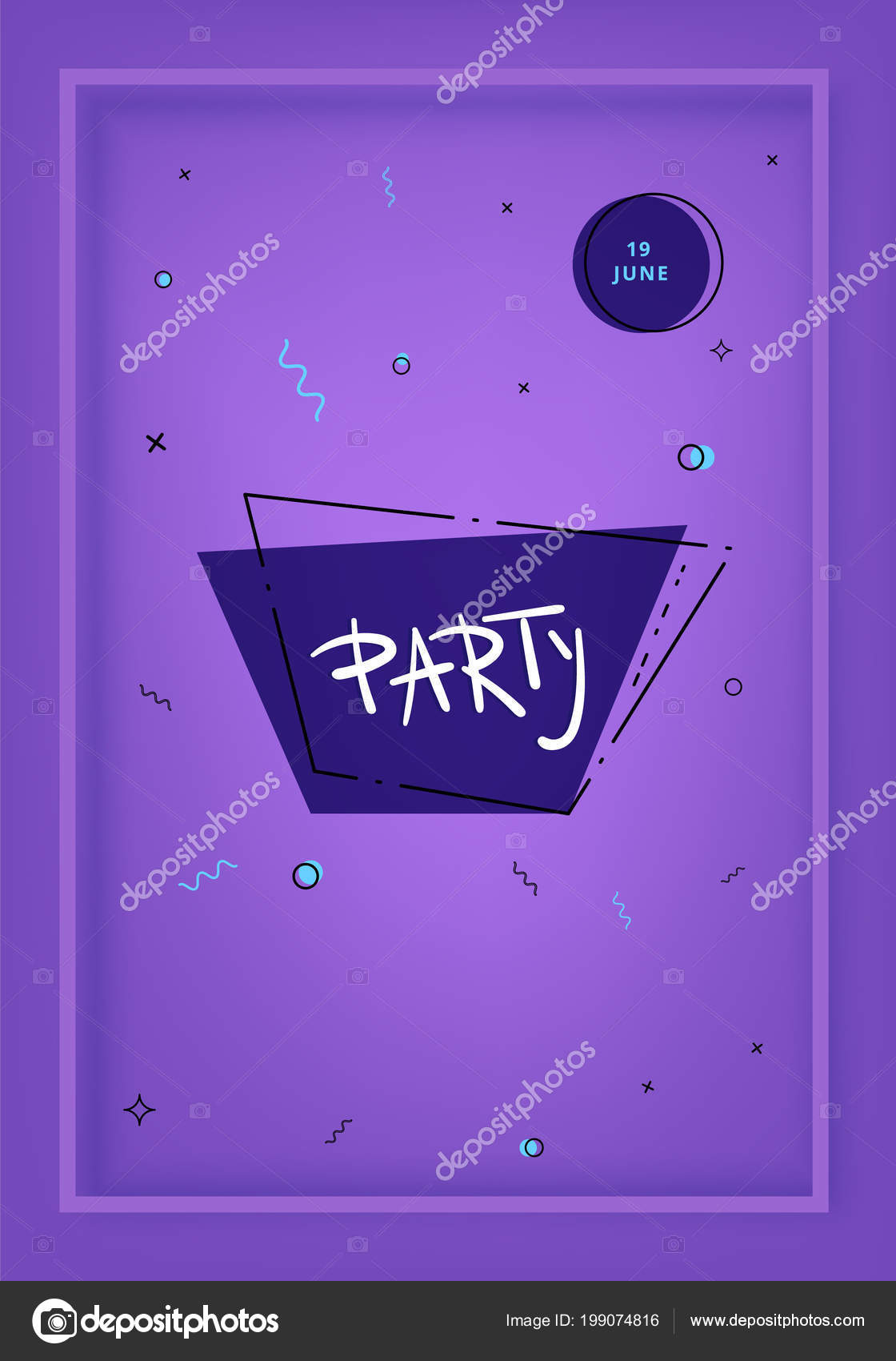 Banner Fiesta Volante Evento Vertical Para Diseño Vacaciones Con Marco  Vector de stock #199074816 de ©Syuzannam, image size:1120x1700