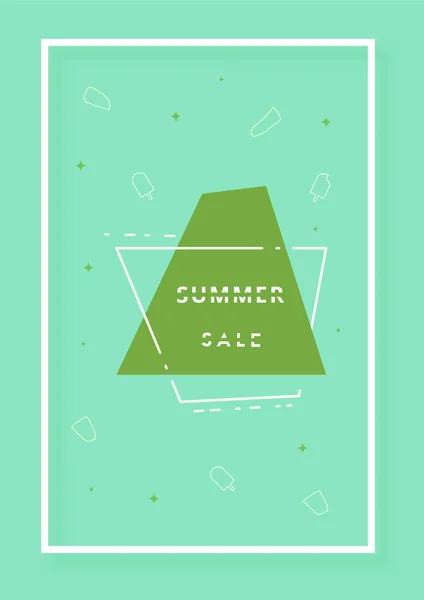 Carte Summer Sale Avec Forme Géométrique Cadre Modèle Promotion Verticale — Image vectorielle