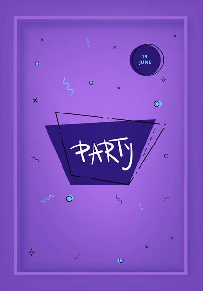パーティのバナーです 休日のデザイン フレームと装飾的な要素の垂直方向のイベント チラシ ソーシャル メディアの招待のための暗いカード ベクトル図 — ストックベクタ