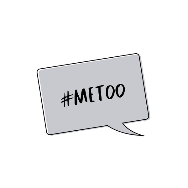 Tarjeta Metoo Con Burbuja Voz También Escribo Mano Inscripción Metoo — Vector de stock