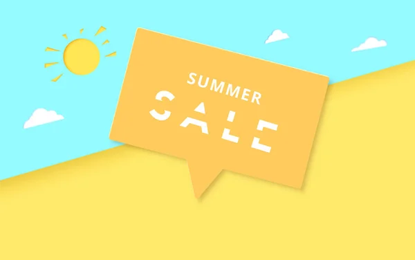 Πώληση Καλοκαίρι Κάρτα Συννεφάκι Ομιλίας Πρότυπο Για Διαφήμιση Φωτεινή Διακόσμηση — Διανυσματικό Αρχείο