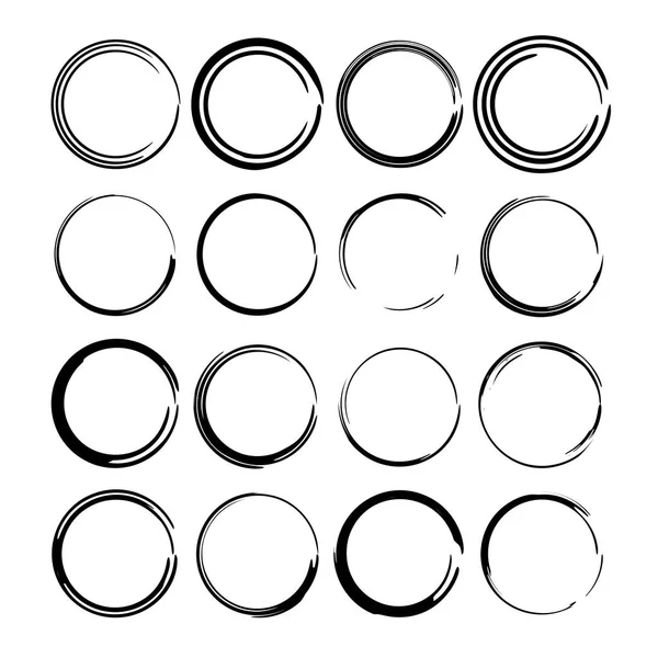 Siyah yuvarlak çerçeve kümesi. Oval boş sınırları. Vektör çizim. 
