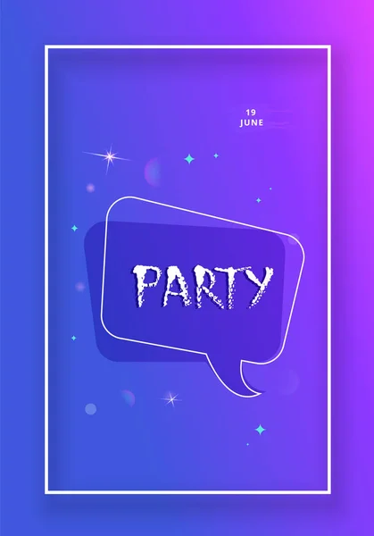 Party Banner Verticale Flyer Voor Vakantie Ontwerp Met Tekstballon Frame — Stockvector