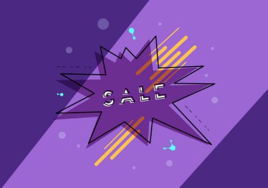 Yıldız şekli ve geometrik kompozisyon ile satış banner. Terfi kartı. Vektör çizim.