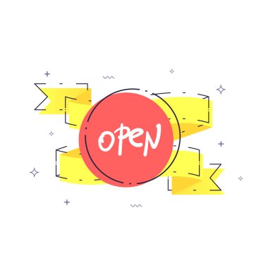 Beyaz arka plan üzerinde izole açık retro singboard. Vektör çizim.